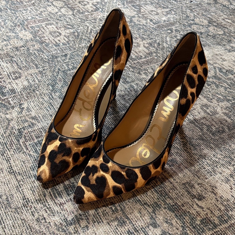 Sam Edelman Leopard Print calf hair pumps